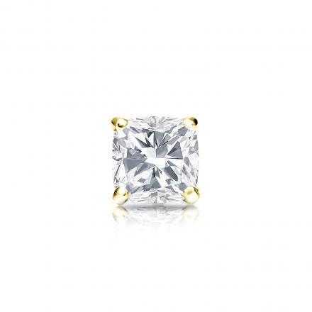 Natural Diamond Single Stud Earring Cushion 0.38 ct. tw. (H-I, SI1-SI2) 14k Yellow Gold 4-Prong Martini