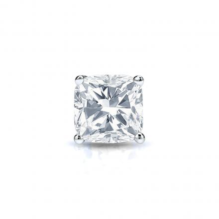 Natural Diamond Single Stud Earring Cushion 0.50 ct. tw. (G-H, VS1-VS2) 14k White Gold 4-Prong Basket