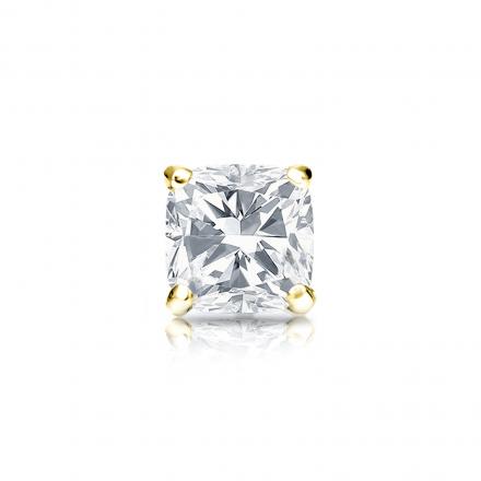 Natural Diamond Single Stud Earring Cushion 0.50 ct. tw. (G-H, VS1-VS2) 18k Yellow Gold 4-Prong Martini