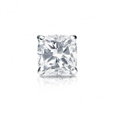 Natural Diamond Single Stud Earring Cushion 0.75 ct. tw. (H-I, SI1-SI2) 18k White Gold 4-Prong Martini