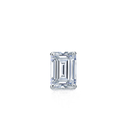 Natural Diamond Single Stud Earring Emerald 0.25 ct. tw. (I-J, I1-I2) 18k White Gold 4-Prong Basket