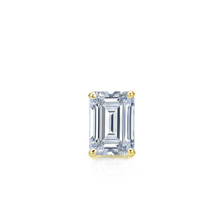 Natural Diamond Single Stud Earring Emerald 0.25 ct. tw. (I-J, I1-I2) 14k Yellow Gold 4-Prong Basket