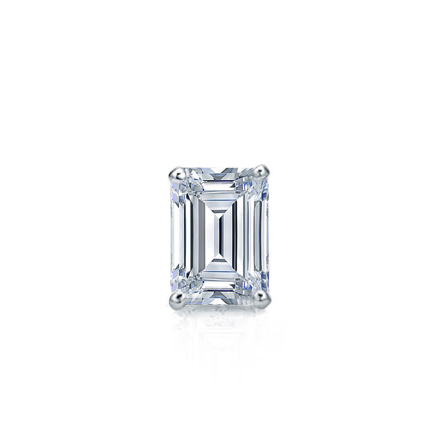 Natural Diamond Single Stud Earring Emerald 0.31 ct. tw. (H-I, SI1-SI2) 14k White Gold 4-Prong Basket