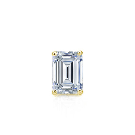 Natural Diamond Single Stud Earring Emerald 0.31 ct. tw. (G-H, VS1-VS2) 18k Yellow Gold 4-Prong Basket