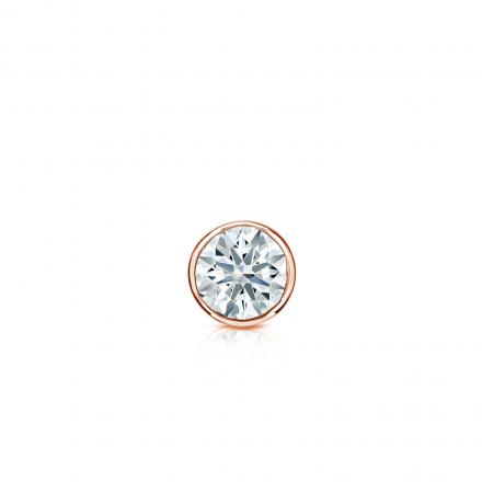 Natural Diamond Single Stud Earring Hearts & Arrows 0.13 ct. tw. (H-I, I1-I2) 14k Rose Gold Bezel