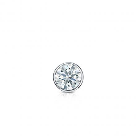 Natural Diamond Single Stud Earring Hearts & Arrows 0.13 ct. tw. (F-G, VS1-VS2) 14k White Gold Bezel