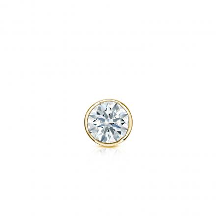 Natural Diamond Single Stud Earring Hearts & Arrows 0.13 ct. tw. (F-G, VS1-VS2) 18k Yellow Gold Bezel