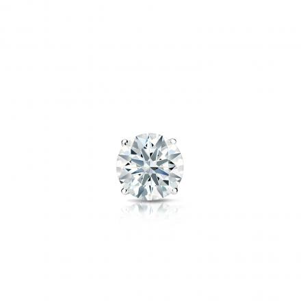 Natural Diamond Single Stud Earring Hearts & Arrows 0.17 ct. tw. (F-G, VS1-VS2) 18k White Gold 4-Prong Basket