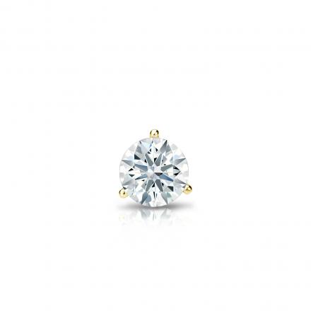 Natural Diamond Single Stud Earring Hearts & Arrows 0.17 ct. tw. (H-I, I1-I2) 14k Yellow Gold 3-Prong Martini
