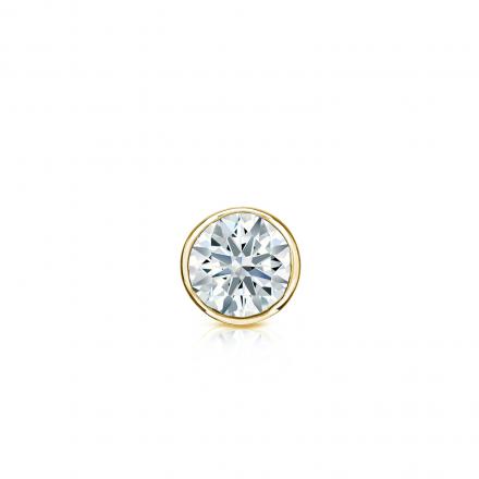 Natural Diamond Single Stud Earring Hearts & Arrows 0.17 ct. tw. (H-I, I1-I2) 14k Yellow Gold Bezel