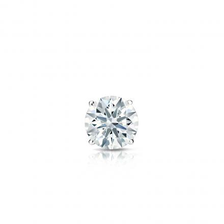 Natural Diamond Single Stud Earring Hearts & Arrows 0.20 ct. tw. (H-I, I1-I2) Platinum 4-Prong Basket
