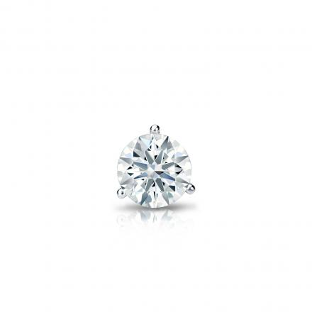 Natural Diamond Single Stud Earring Hearts & Arrows 0.20 ct. tw. (F-G, I1-I2, Ideal) 14k White Gold 3-Prong Martini