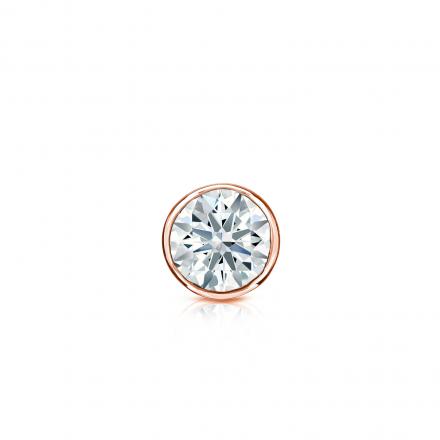Natural Diamond Single Stud Earring Hearts & Arrows 0.20 ct. tw. (F-G, VS1-VS2) 14k Rose Gold Bezel