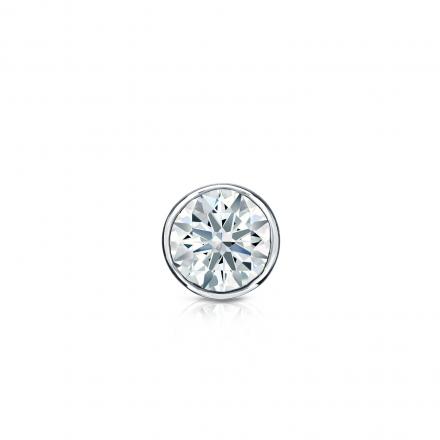 Natural Diamond Single Stud Earring Hearts & Arrows 0.20 ct. tw. (F-G, VS1-VS2) 18k White Gold Bezel
