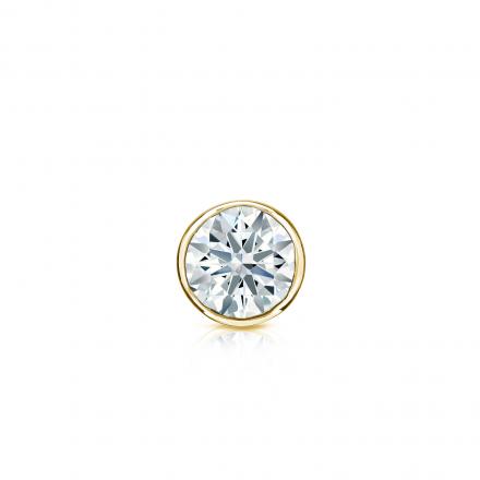 Natural Diamond Single Stud Earring Hearts & Arrows 0.20 ct. tw. (G-H, SI1-SI2) 18k Yellow Gold Bezel