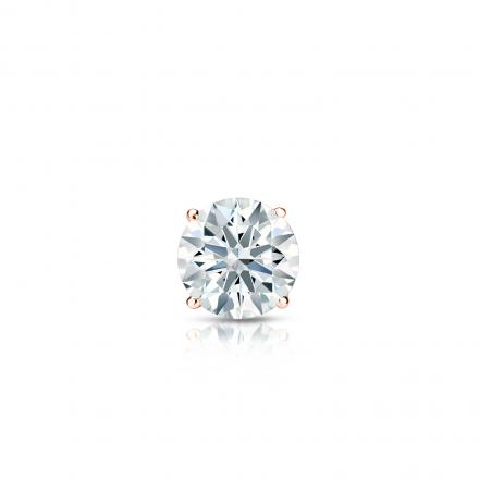 Natural Diamond Single Stud Earring Hearts & Arrows 0.25 ct. tw. (H-I, I1-I2) 14k Rose Gold 4-Prong Basket