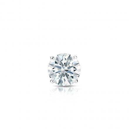 Natural Diamond Single Stud Earring Hearts & Arrows 0.25 ct. tw. (F-G, VS1-VS2) 14k White Gold 4-Prong Basket