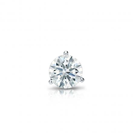 Natural Diamond Single Stud Earring Hearts & Arrows 0.25 ct. tw. (H-I, I1-I2) 18k White Gold 3-Prong Martini