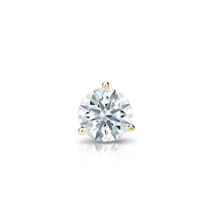 Natural Diamond Single Stud Earring Hearts & Arrows 0.25 ct. tw. (F-G, I1-I2, Ideal) 18k Yellow Gold 3-Prong Martini