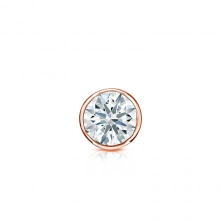 Natural Diamond Single Stud Earring Hearts & Arrows 0.25 ct. tw. (H-I, I1-I2) 14k Rose Gold Bezel