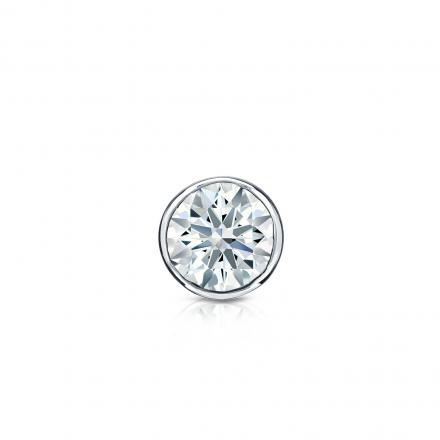 Natural Diamond Single Stud Earring Hearts & Arrows 0.25 ct. tw. (H-I, I1-I2) 14k White Gold Bezel