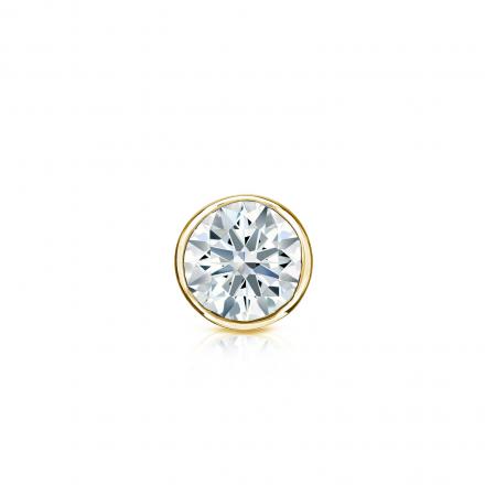 Natural Diamond Single Stud Earring Hearts & Arrows 0.25 ct. tw. (F-G, VS1-VS2) 14k Yellow Gold Bezel