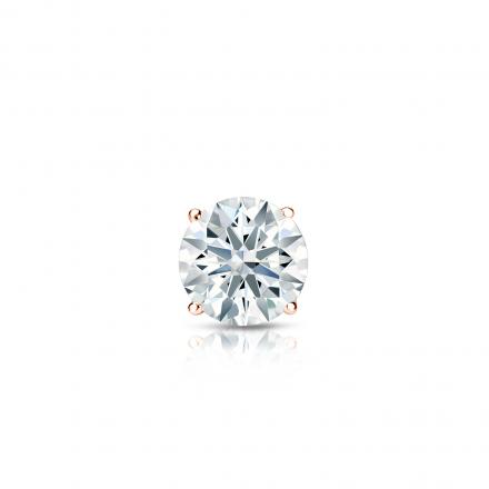 Natural Diamond Single Stud Earring Hearts & Arrows 0.31 ct. tw. (F-G, VS1-VS2) 14k Rose Gold 4-Prong Basket
