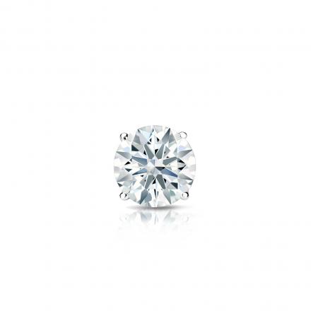 Natural Diamond Single Stud Earring Hearts & Arrows 0.31 ct. tw. (H-I, I1-I2) 14k White Gold 4-Prong Basket