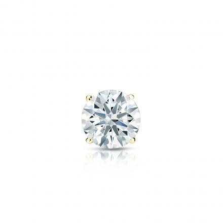 Natural Diamond Single Stud Earring Hearts & Arrows 0.31 ct. tw. (H-I, I1-I2) 18k Yellow Gold 4-Prong Basket