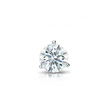 Natural Diamond Single Stud Earring Hearts & Arrows 0.31 ct. tw. (F-G, VS1-VS2) 14k White Gold 3-Prong Martini