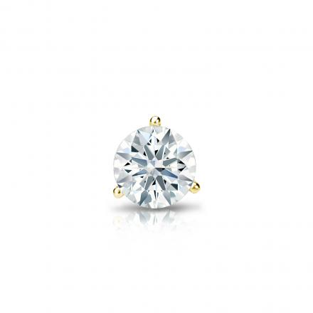 Natural Diamond Single Stud Earring Hearts & Arrows 0.31 ct. tw. (F-G, I1-I2, Ideal) 18k Yellow Gold 3-Prong Martini