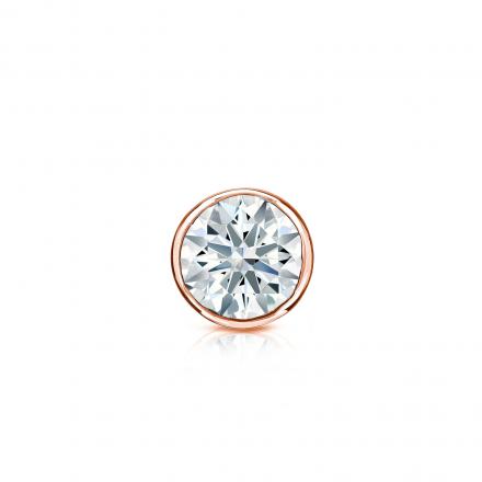 Natural Diamond Single Stud Earring Hearts & Arrows 0.31 ct. tw. (G-H, SI1-SI2) 14k Rose Gold Bezel