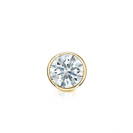 Natural Diamond Single Stud Earring Hearts & Arrows 0.31 ct. tw. (H-I, I1-I2) 18k Yellow Gold Bezel