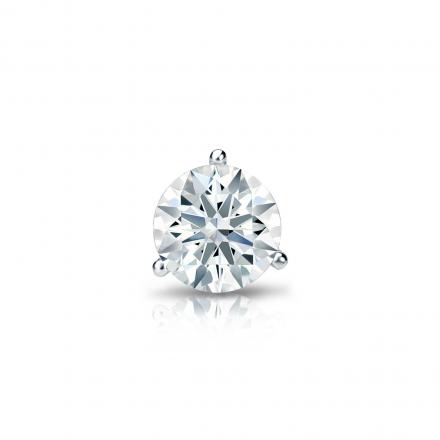 Natural Diamond Single Stud Earring Hearts & Arrows 0.38 ct. tw. (F-G, VS1-VS2) 14k White Gold 3-Prong Martini