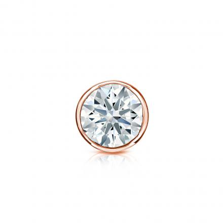 Natural Diamond Single Stud Earring Hearts & Arrows 0.38 ct. tw. (H-I, I1-I2) 14k Rose Gold Bezel