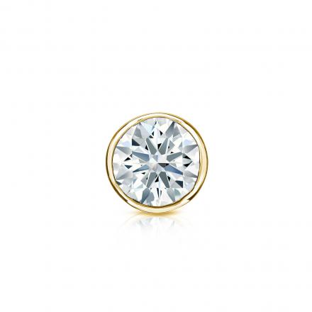Natural Diamond Single Stud Earring Hearts & Arrows 0.38 ct. tw. (H-I, I1-I2) 14k Yellow Gold Bezel