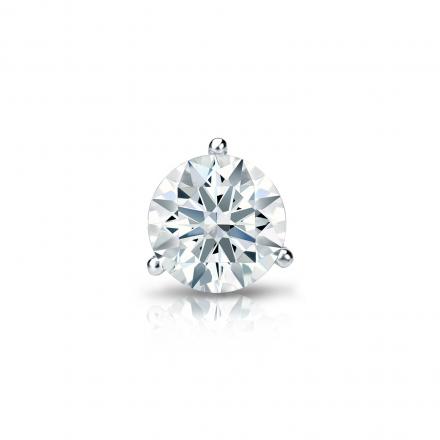 Natural Diamond Single Stud Earring Hearts & Arrows 0.50 ct. tw. (F-G, VS1-VS2) 14k White Gold 3-Prong Martini