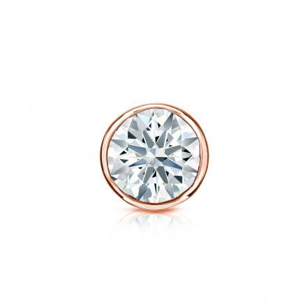 Natural Diamond Single Stud Earring Hearts & Arrows 0.50 ct. tw. (F-G, VS1-VS2) 14k Rose Gold Bezel