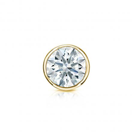 Natural Diamond Single Stud Earring Hearts & Arrows 0.50 ct. tw. (H-I, I1-I2) 18k Yellow Gold Bezel