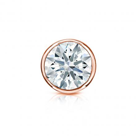 Natural Diamond Single Stud Earring Hearts & Arrows 0.63 ct. tw. (H-I, I1-I2) 14k Rose Gold Bezel