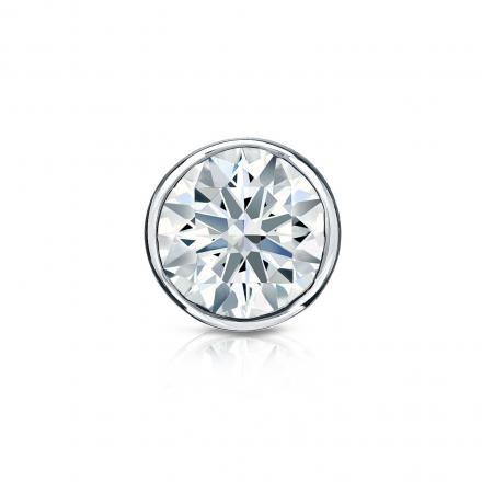 Natural Diamond Single Stud Earring Hearts & Arrows 0.63 ct. tw. (H-I, I1-I2) Platinum Bezel