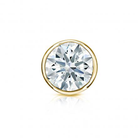 Natural Diamond Single Stud Earring Hearts & Arrows 0.63 ct. tw. (G-H, SI1-SI2) 18k Yellow Gold Bezel