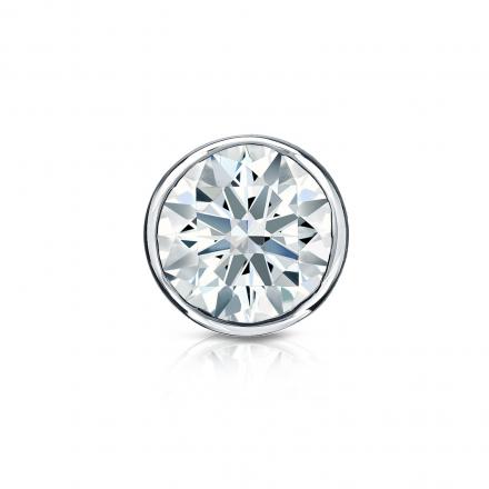 Natural Diamond Single Stud Earring Hearts & Arrows 0.75 ct. tw. (F-G, I1-I2, Ideal) 14k White Gold Bezel
