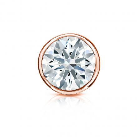 Natural Diamond Single Stud Earring Hearts & Arrows 1.00 ct. tw. (F-G, VS2, Ideal) 14k Rose Gold Bezel