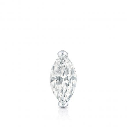 Natural Diamond Single Stud Earring Marquise 0.25 ct. tw. (I-J, I1) 18k White Gold V-End Prong