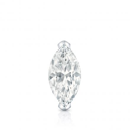 Natural Diamond Single Stud Earring Marquise 0.38 ct. tw. (I-J, I1-I2) 18k White Gold V-End Prong