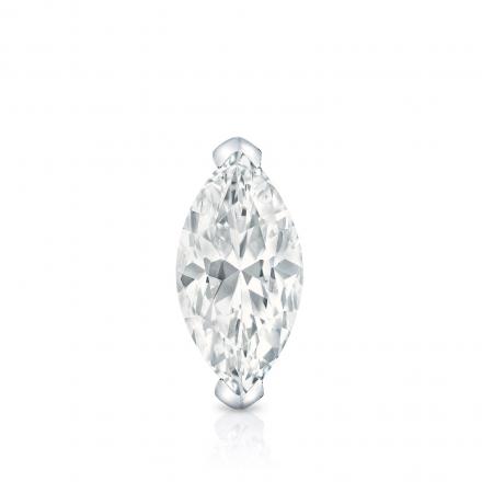 Natural Diamond Single Stud Earring Marquise 0.50 ct. tw. (I-J, I1-I2) 18k White Gold V-End Prong