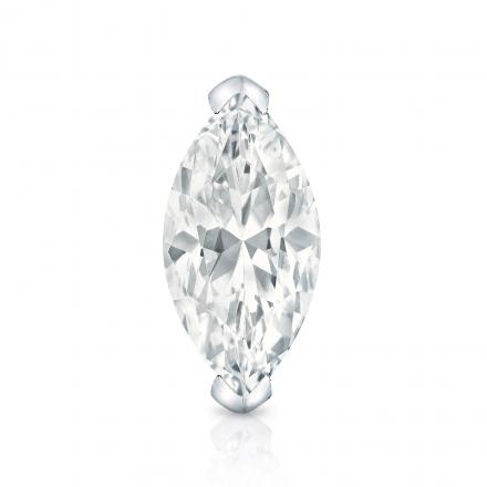 Natural Diamond Single Stud Earring Marquise 1.00 ct. tw. (I-J, I1-I2) 18k White Gold V-End Prong