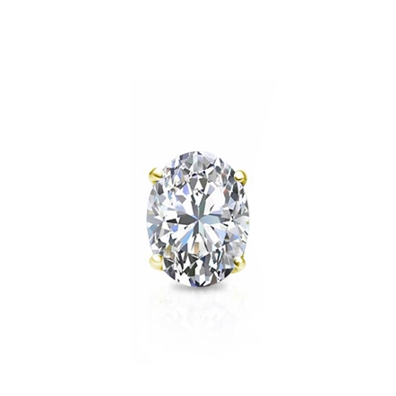 Natural Diamond Single Stud Earring Oval 0.31 ct. tw. (I-J, I1-I2) 14K Yellow Gold 4-Prong Basket