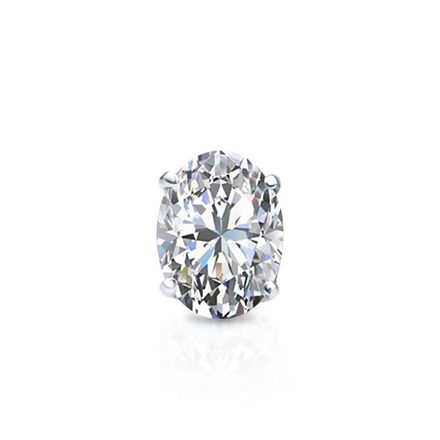 Natural Diamond Single Stud Earring Oval 0.38 ct. tw. (I-J, I1-I2) 14k White Gold 4-Prong Basket